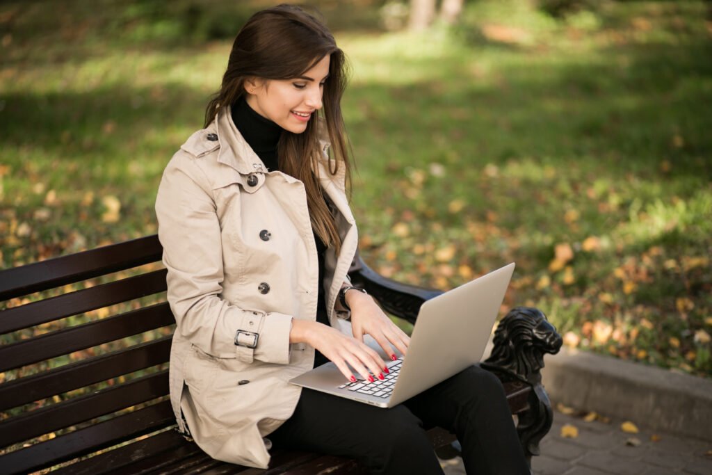 woman with computer